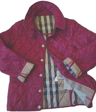 Burberry Children Quilted Jacket Snap Closure Nova Check Details size 7y 122 cm