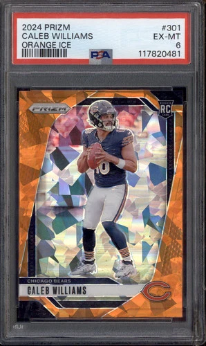 2024 Panini Prizm Orange Ice Prizm #301 Caleb Williams RC PSA 6
