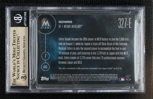 2016 Topps Now Online Exclusive Red Relics 9/10 Ichiro Suzuki BGS 9.5 GEM MINT - Picture 2 of 3