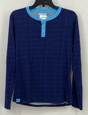 Aldi Gear Pajama Shirt Women’s Medium Long Sleeve Navy NWT