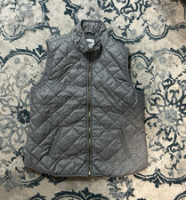 Old Navy Boys Gray Quilted Puffer Vest Full Zip Lightweight Size L
