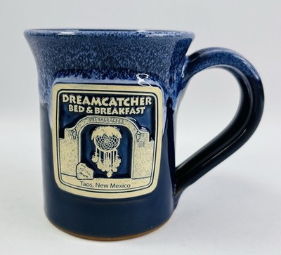Deneen Pottery Dreamcatcher Bed & Breakfast Taos NM Mug Blue Glaze 2011