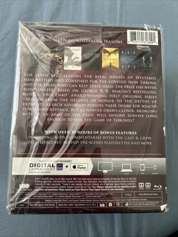 Game of Thrones Complete Series Seasons 1-7 Blu-ray, 2017 New In Seal Foto 2 de 3