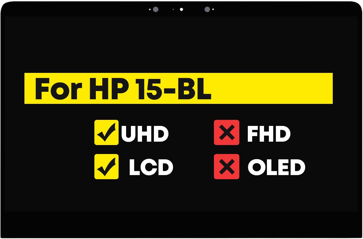 911082-001 LCD Screen Assembly for HP Spectre X360 15-BL 15-BL012DX Touch UHD