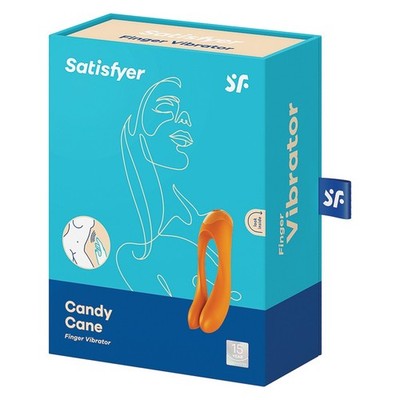 Satisfyer Candy Cane Finger Vibrator Orange | Compact & Flexible Finger Massager