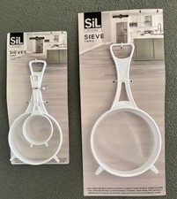 KITCHEN SIEVES-GREY OR WHITE- SINGLE 15CM / 2 PACK 6 + 11CM DIAMETER OR SET OF 3