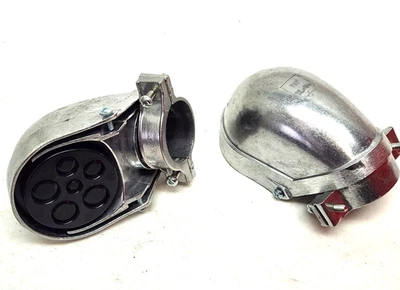 2 -Clamp On Style Electrical Service Entrance Cap 1-1/2" Silver Aluminum Durable