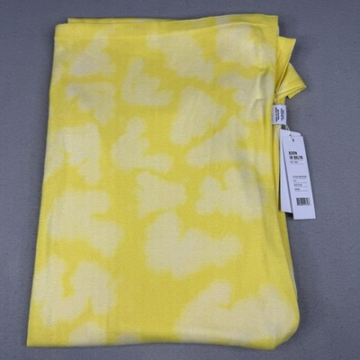 525 America Neon Yellow Cloud Print Cotton Wrap Scarf Shawl NWT