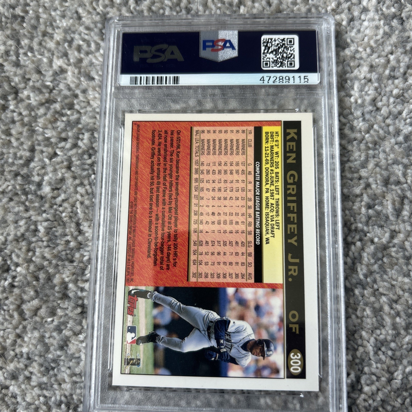 1997 Topps Ken Griffey Jr. #300 PSA 10 GEM MINT HOF 💎 view 2