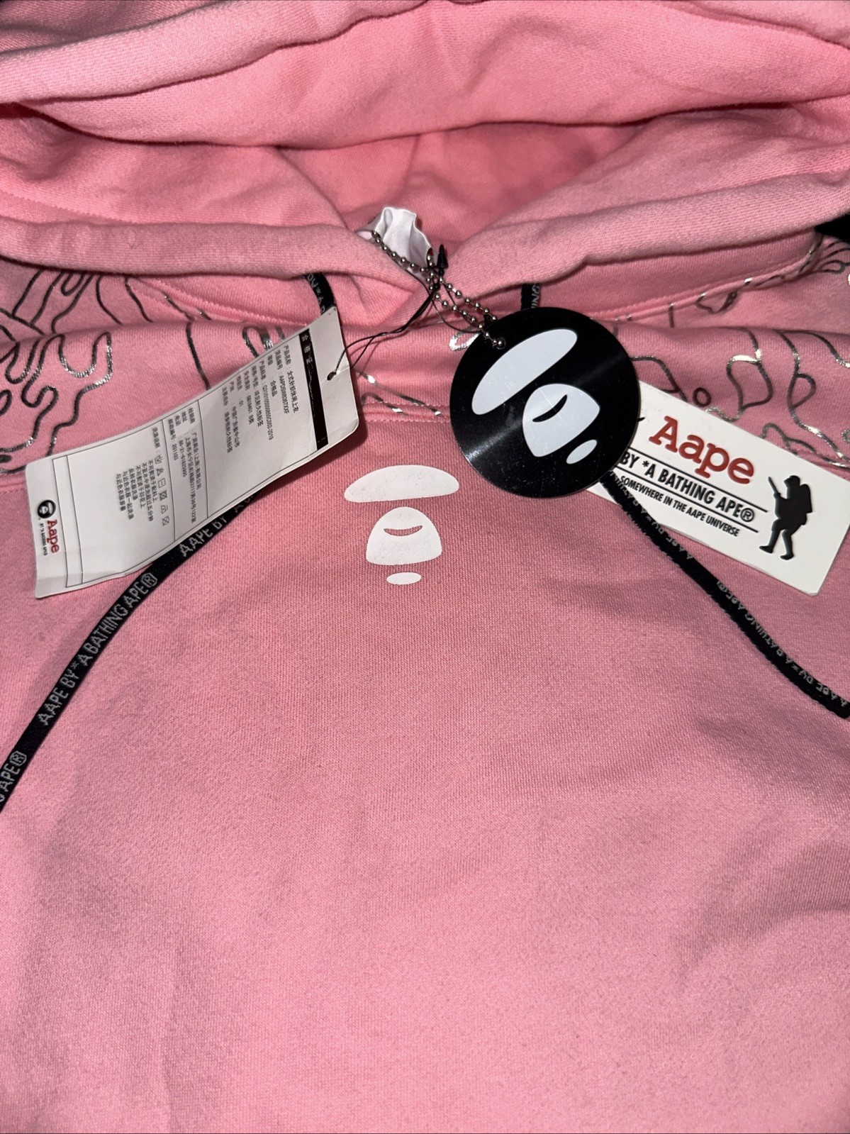AAPE by A Bathing Ape Pink Purple Camouflage Hoodie Dress  X-Small NWT AD image 2