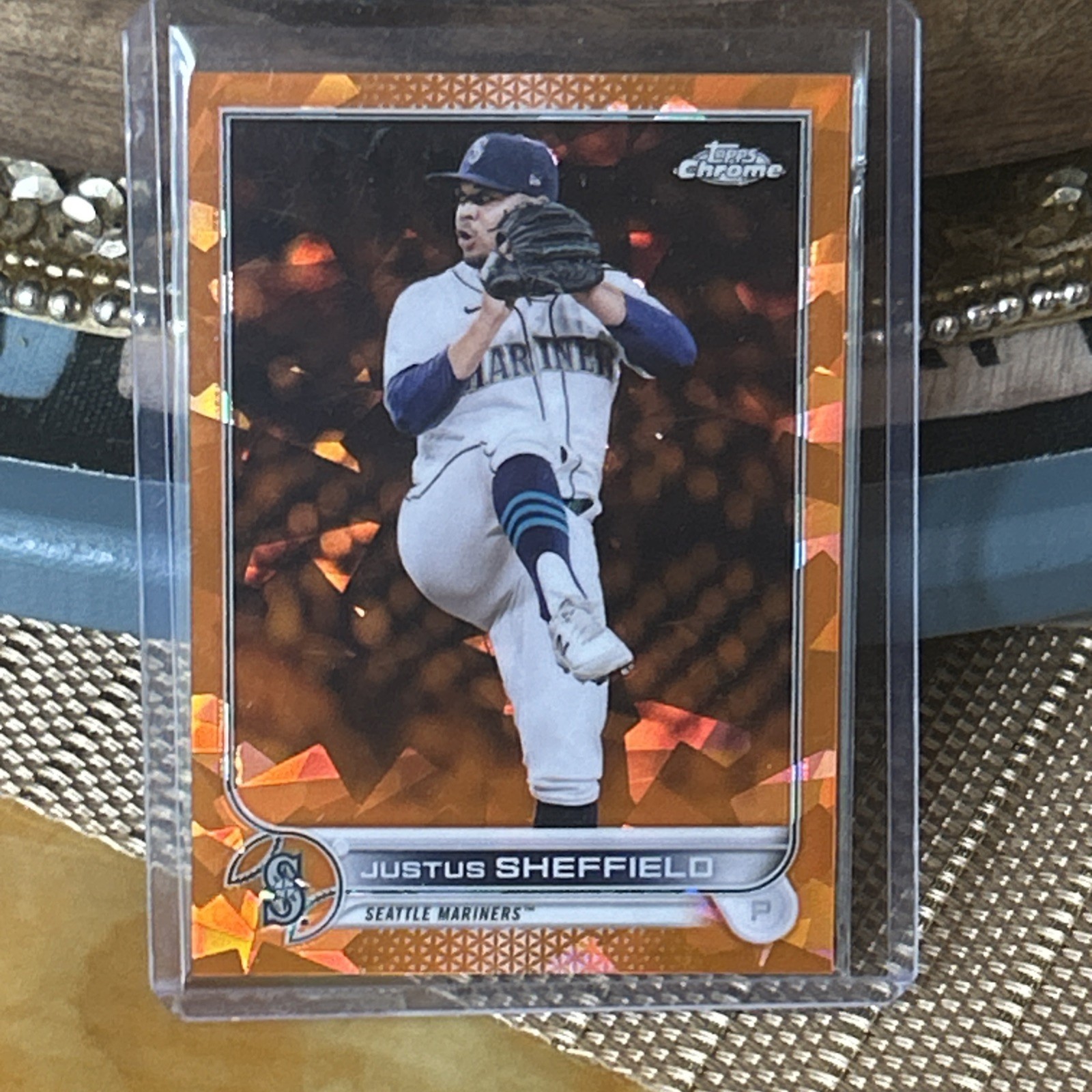 2022 Topps Chrome Sapphire Edition - Justus Sheffield #587 Orange /25