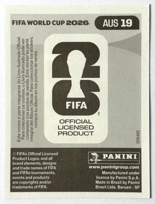 2026 FIFA WC USA Panini Sticker #307 AUS 19 NESTORY IRANKUNDA