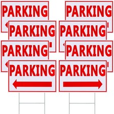 8 Pcs 8 x 12 Inches Event Parking Signs with Metal H Stake Arrow Double Sided...