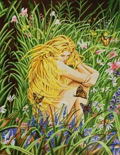 Needlepoint tapestry painted canvas 10.561 24"x30" GobelinL