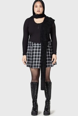 NWT KILLSTAR Artem Black Plaid Skirt Size XL