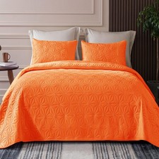 Whale Flotilla Twin Size Quilt Bedding Set, Soft Orange Twin 68"x88" ,