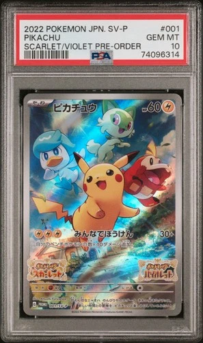 2022 POKEMON JPN SV PROMO SCARLET & VIOLET PRE-ORDER #001 PIKACHU PSA 10