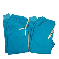 Figs Mens Tansen Jogger Scrub Pants Teal Sz Medium Short Lot Of 2 Medical Vet