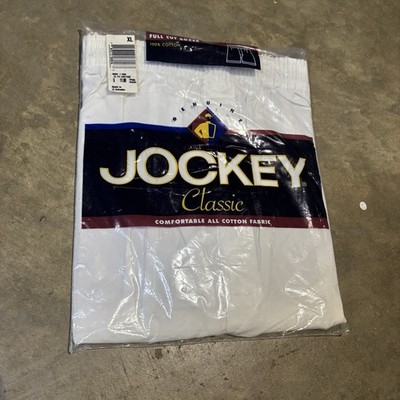 Jockey Classic Boxer Shorts Mens XL White Full Cut Cotton Underwear Vintage 6683