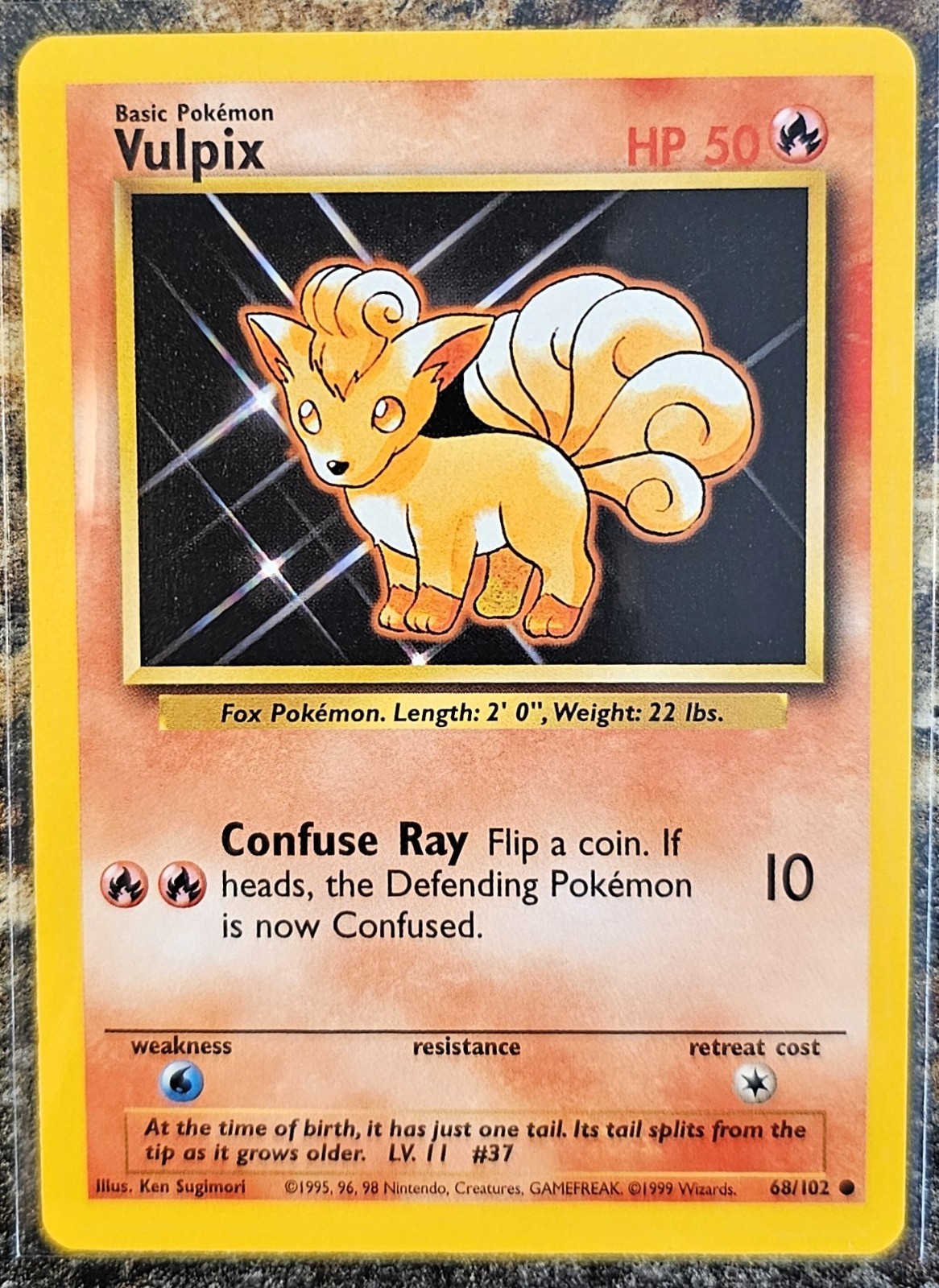 1999 Pokemon Basic Base Set Vulpix 68 NM or Better