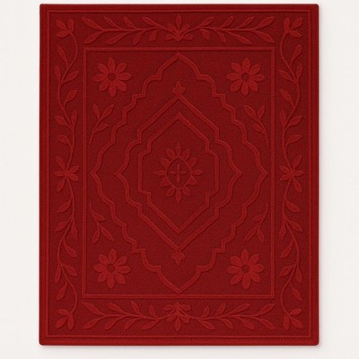 Red Floral Embossed Hand Tufted Wool Rug   Modern Living Room Carpet Rug