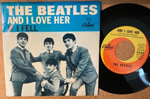 Beatles NM 1964 AND I LOVE HER Unplayed Looking Capitol 45 Picture sleeve