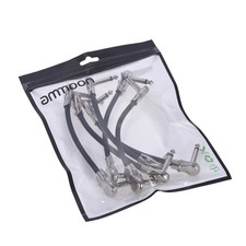 15cm/ 6in Guitar Effect Pedal Instrument Patch Cable 1/4in Silver Right-angle