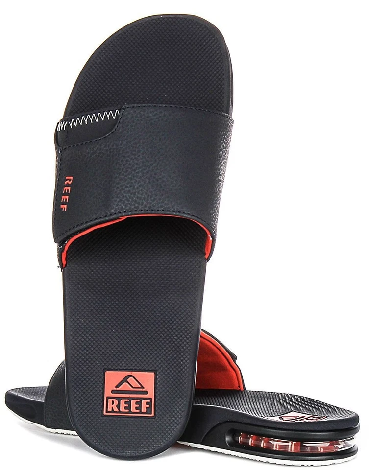 Reef Fanning Deslizar Correa Ajustable 3D Logo Hombres Sandalia En Navy GB 7-11 - Imagen 4 de 4