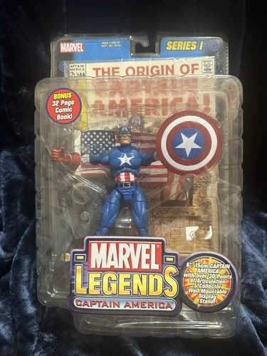 Vintage 2002 MARVEL LEGENDS SERIES 1 CAPTAIN AMERICA 6" ACTION FIGURE NIB