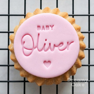 Individueller Babynamen Plätzchen Keks | Babyparty Cupcake Präger Größe M&S