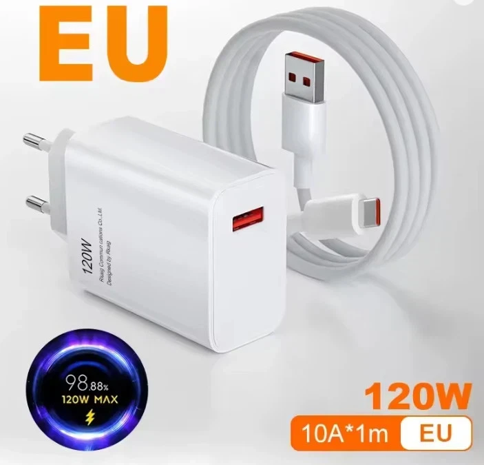 Caricatore ORIGINALE Caricabatteria Xiaomi 120W ricarica rapida + cavo Type C 1M - Immagine 2 di 4