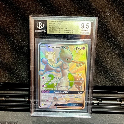 Pokémon Shiny Mewtwo GX SV59/SV94 Hidden Fates Shiny Vault Full Art BGS 9.5 Holo