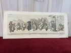 Etching Dirty Dogs of Paris Boris O'Klein Vintage C. 1940's Wall Art Work 19x8"