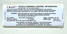 1973 Amc 401 V8 Engine Emissions Decal Auto