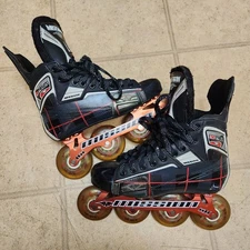 Mission Assassin Inline Skates Roller Hockey Skates Black Red White Sz 6