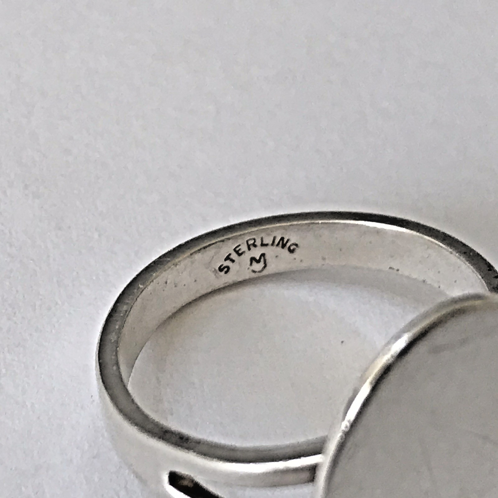 Sterling Silver Adjustable Oval Initial Ring 4gra… - image 5