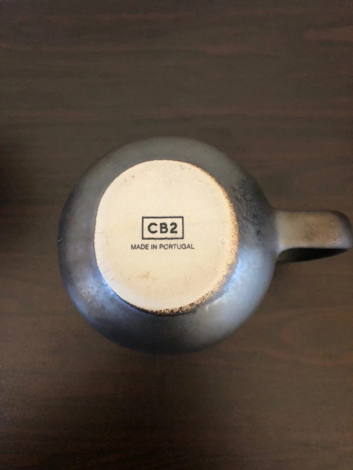 Crate & Barrel CB2 Drift Modern Bronze Metallic Coffee Mugs Made in Portugal - Image 4 of 4