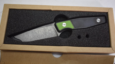 Daily Custom NKD Boker Daily AK4 Fixed Blade Solid Black Green 3V Drop Point