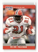 1990 Pro Set - Deion Sanders (NFL HOF) #36 (RC) ROOKIE CARD. rookie card picture