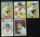 1967 - 1970 Topps Denny Mclain Detroit Tigers Lot Of 5 Last 30 Game Winner