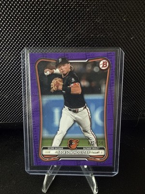2026 Bowman # 43 Jackson Holliday Purple Scoreboard Pattern /250. Orioles.