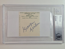 GEORGE SISLER ST. LOUIS BROWNS SIGNED AUTO ON CUT HOF PLAQUE BECKETT CERT#0599