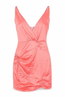 Zero Degree figurbetontes Damenkleid Größe 8 UK '' rosa kurz V-Ausschnitt ärmellos