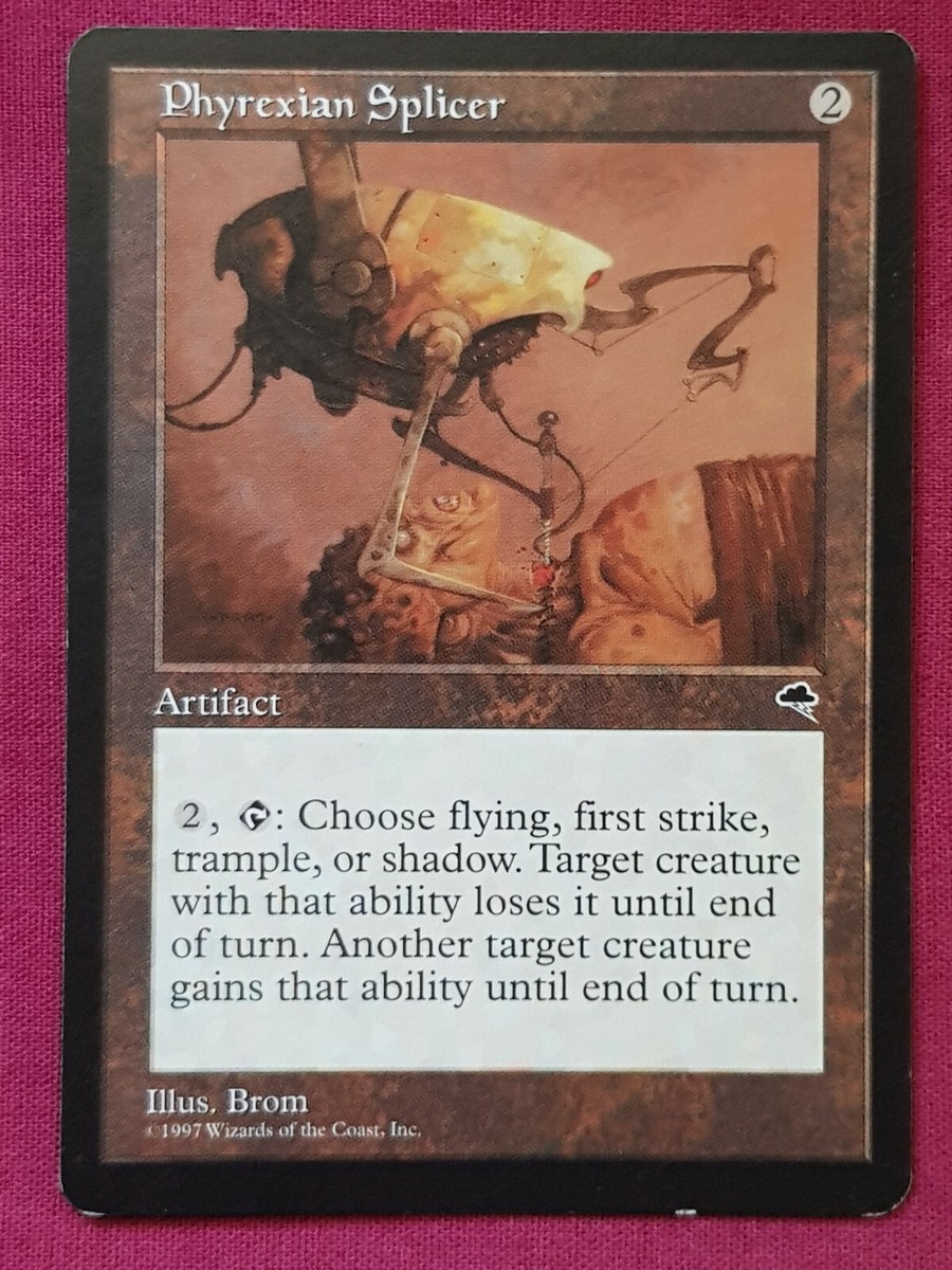mtg splicer cards Magic The Gathering TEMPEST PHYREXIAN SPLICER artifact card MTG