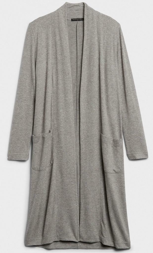 Long Cardigan Duster Sweater Grey 