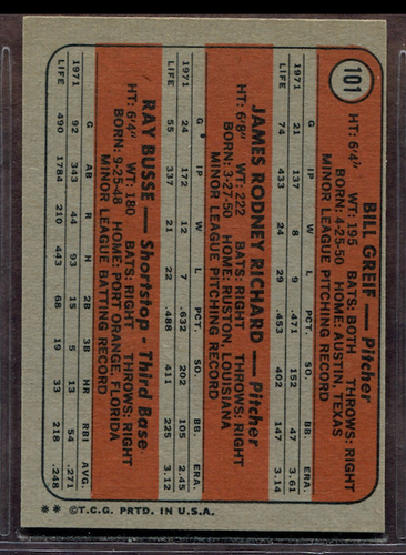 1972 Topps Set-Break #101 J.R. Richard NR-MINT *JAYSACE* - Picture 2 of 2