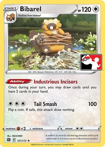 Bibarel 121/172 Prize Pack Series Cards