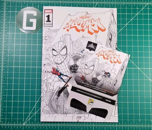 Spectacular Spider-Men #1 (2024) Ramos SDCC Color Splash Graffiti Variant Marvel