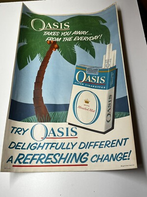 VINTAGE OASIS CIGARETTES SIGNS LIGGETT & MYERS TOBACCO CO