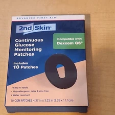 2nd Skin Continuous Glucose Monitoring Patch/ 10 Patches G6 Dexcom *NEW*